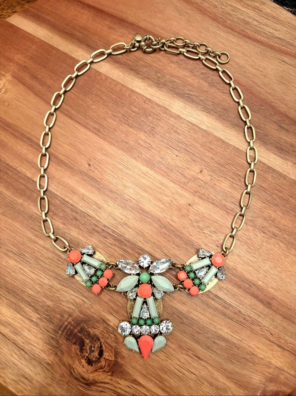 J.Crew | Mint Green and Neon Statement Necklace | 18ā Adjustable